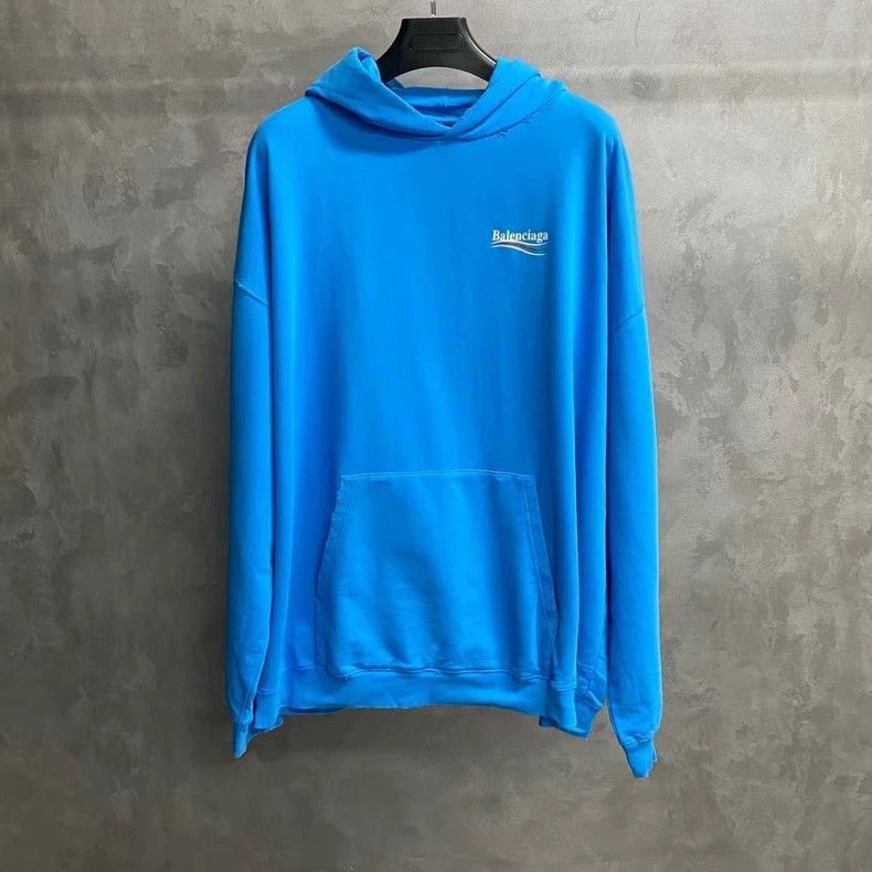 Balenciaga Balenciaga Balenciaga Blue Logo Print Hoodie-2506 Size US M / EU 48-50 / 2 - 1 Thumbnail