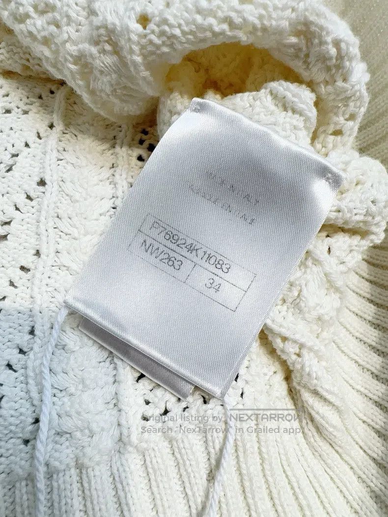 Chanel Chanel Beige hollow A-neck knitted short sleeves Size XXS / US 00 / IT 34 - 4 Thumbnail