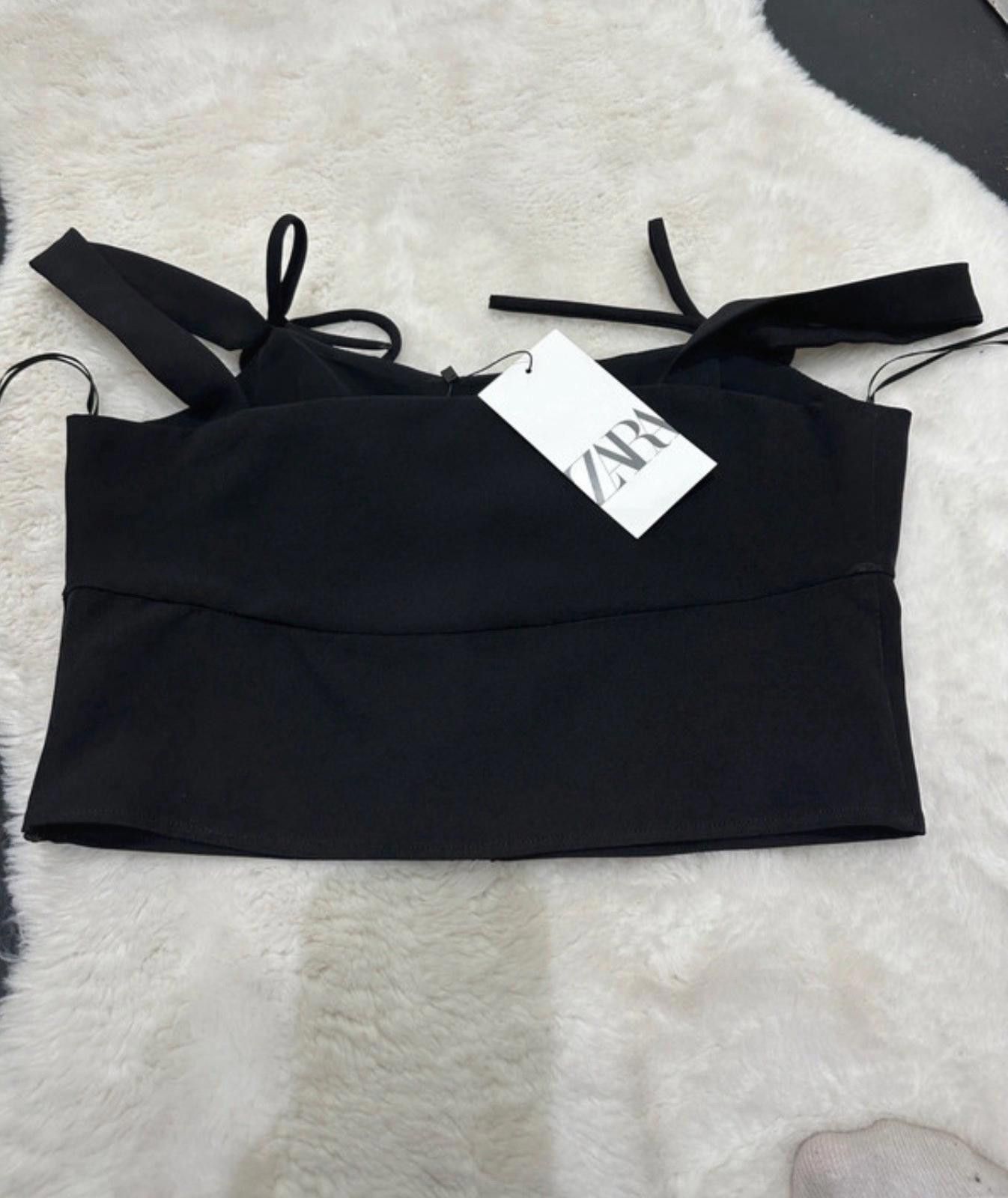 Zara ZARA short black top with straps BNWT Size M / US 6-8 / IT 42-44 - 1 Thumbnail