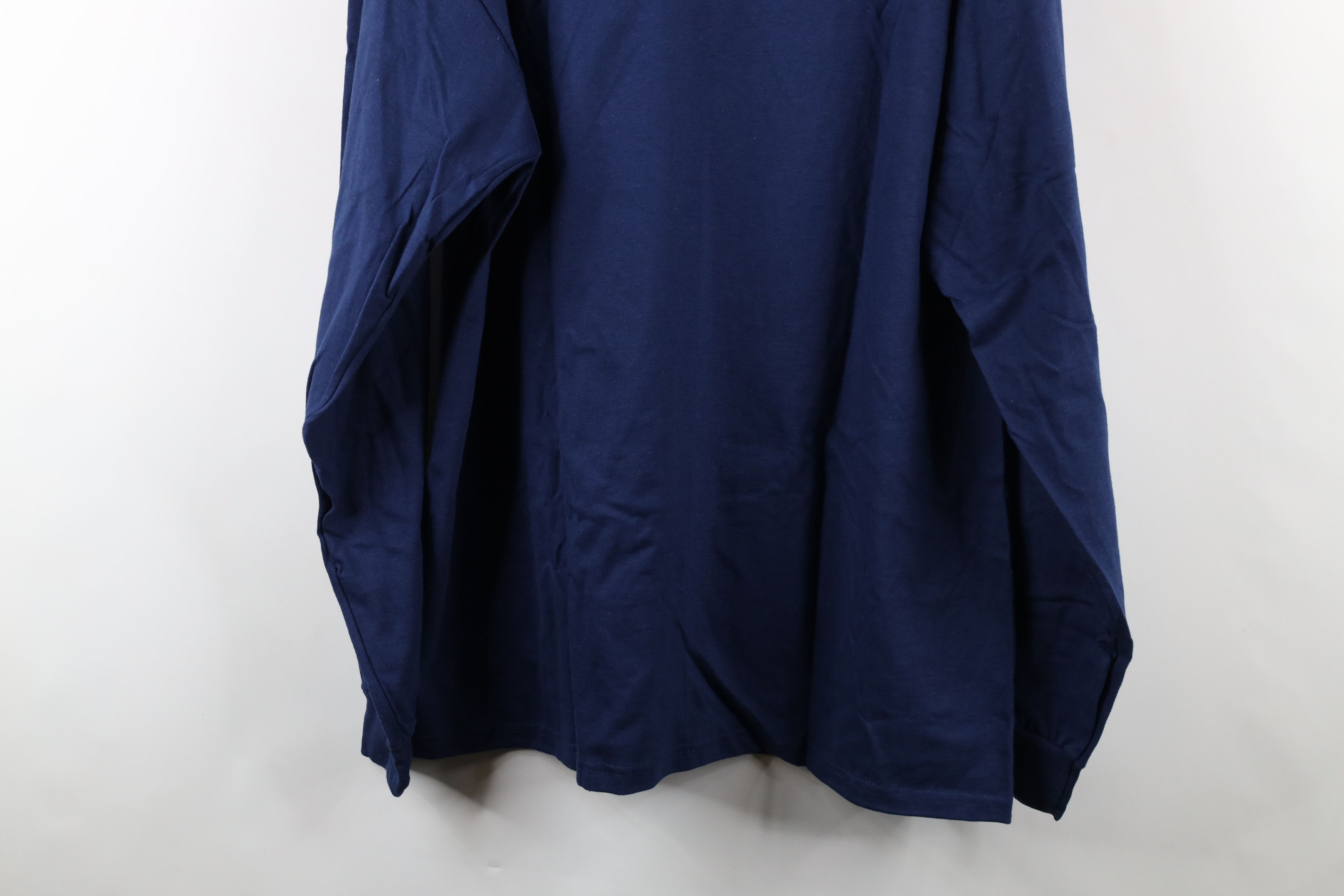 Hanes × Vintage Vintage 90s Hanes Beefy Cotton Long Sleeve T-Shirt Navy Blue Size US XL / EU 56 / 4 - 11 Thumbnail