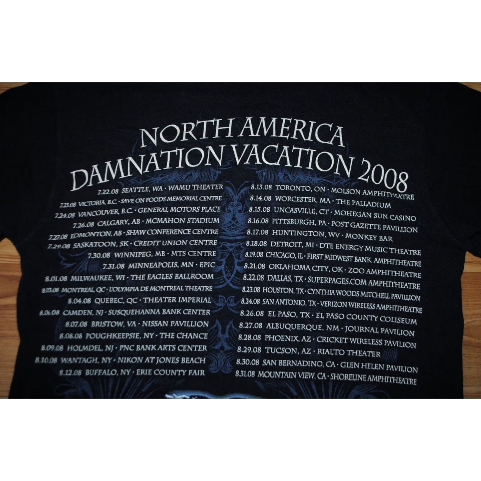Anvil TESTAMENT North American Damnation Vacation 2008 Mens Small Black T-Shirt Size US S / EU 44-46 / 1 - 8 Thumbnail