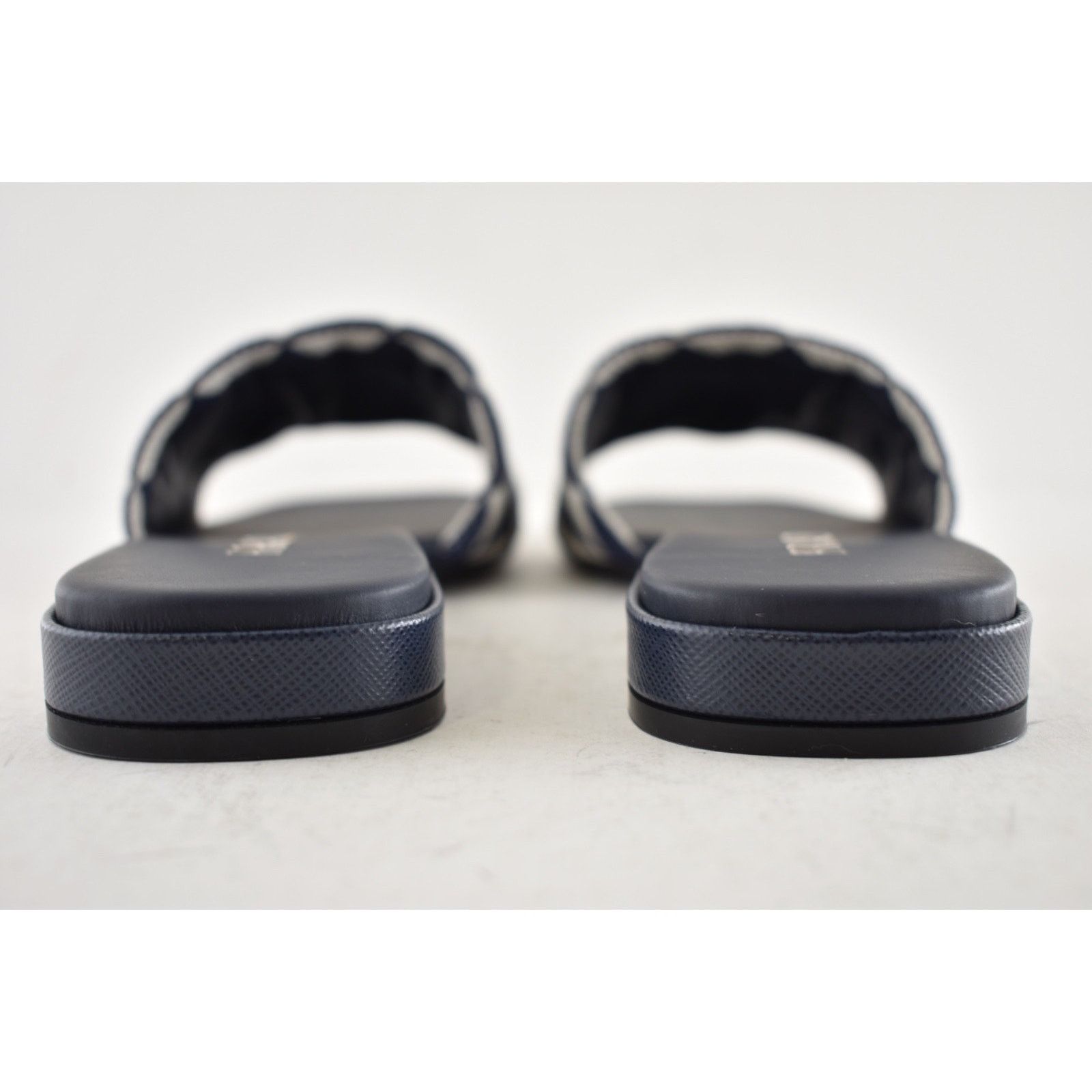 Prada Prada Jacquard Triangle Logo Baltico Talco Blue White Slide Size US 6 / IT 36 - 14 Thumbnail