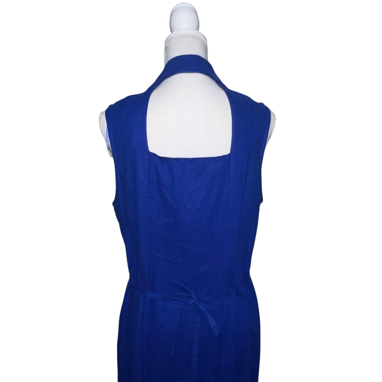 Other VTG Melissa Harper Blue Sleeveless Maxi Dress Embroidery 12 Size XL / US 12-14 / IT 48-50 - 3 Thumbnail