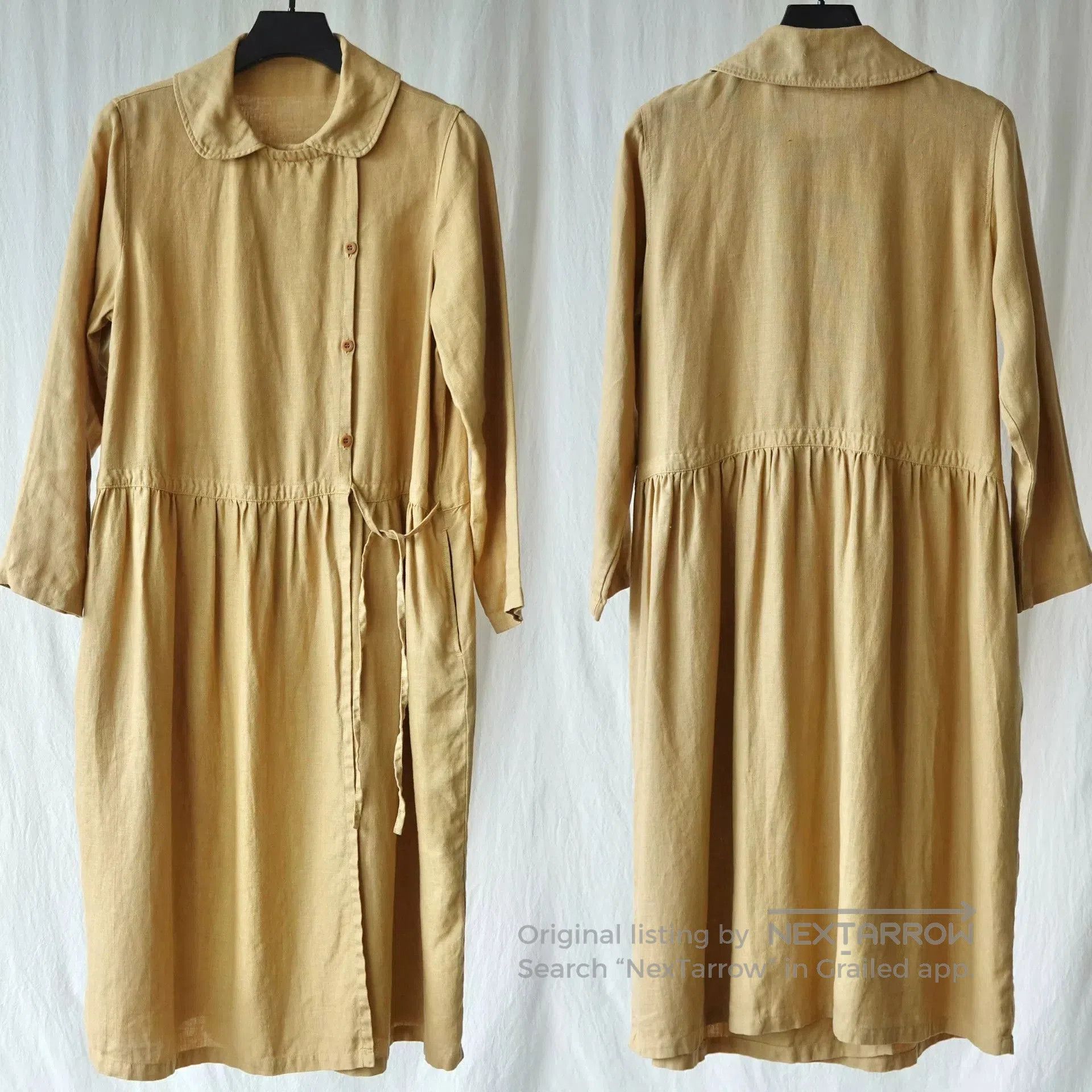 Japanese Brand Bisque Long Linen Robe Dress. Size M / US 6-8 / IT 42-44 - 5 Thumbnail