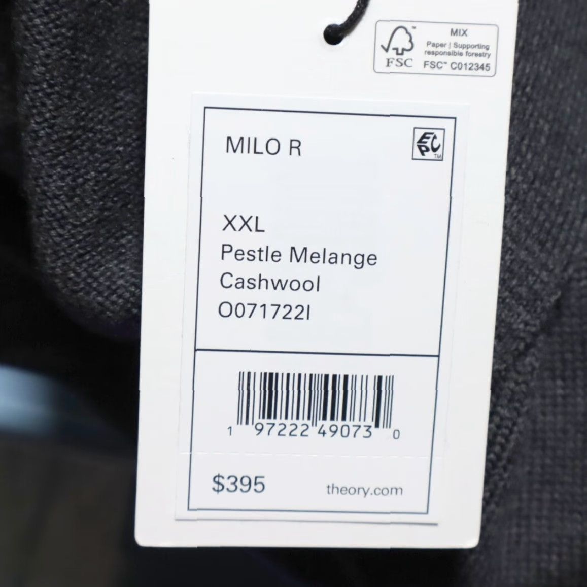 Theory Theory Milo Cardigan Cashwool Charcoal Men's 2XL Sweater Shirt Size US XXL / EU 58 / 5 - 6 Thumbnail