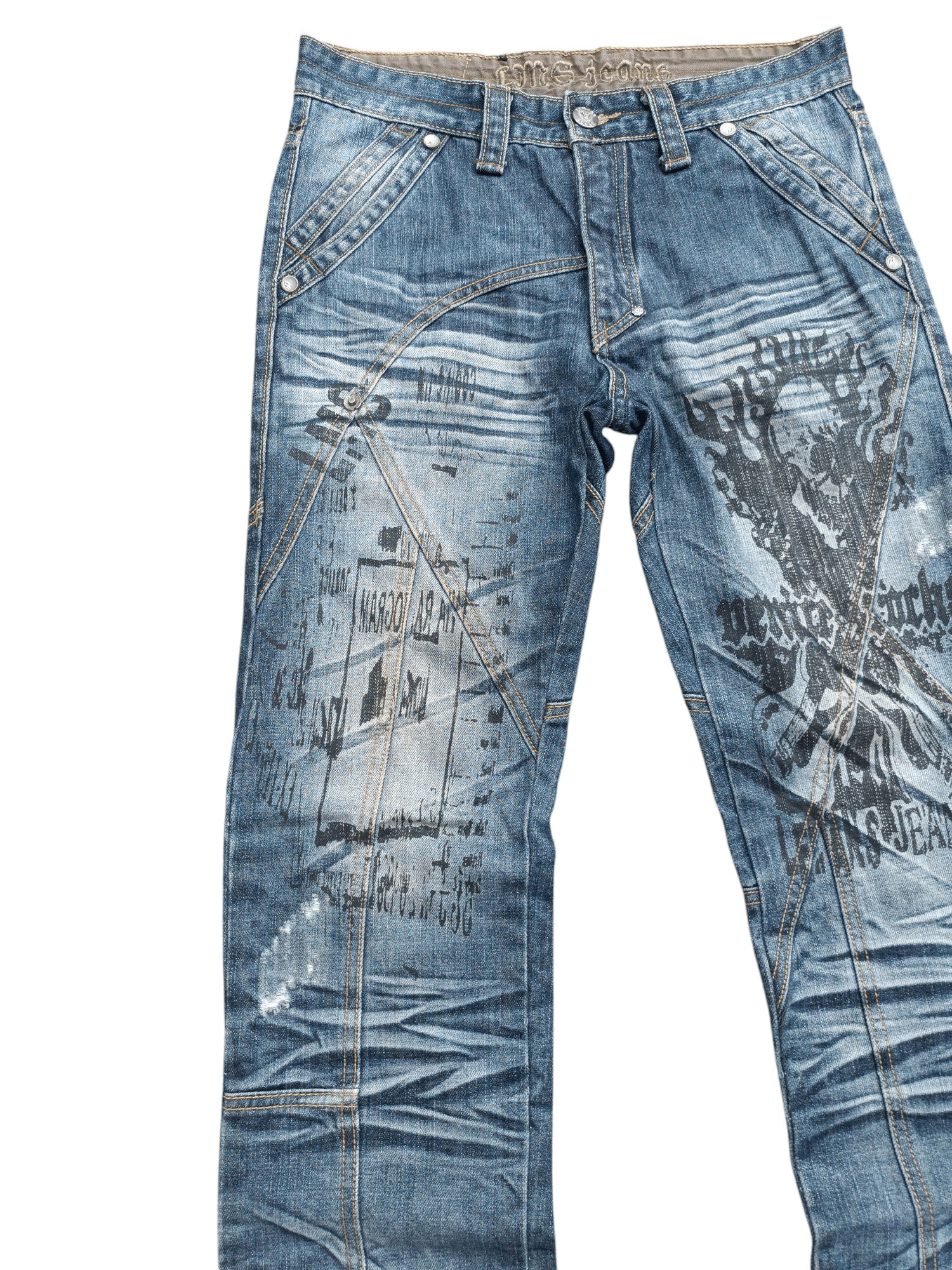 Japanese Brand × Seditionaries RARE 🔥 Japanese Brand LMS Skull Printed Denim E246 Size US 30 / EU 46 - 3 Thumbnail