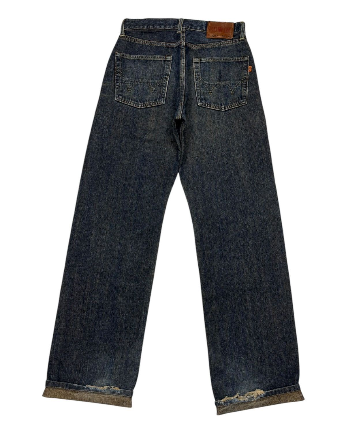 Edwin 🔥Vintage 90s Edwin 505x Selvedge Distressed Denim Jeans Size US 28 / EU 44 - 2 Thumbnail