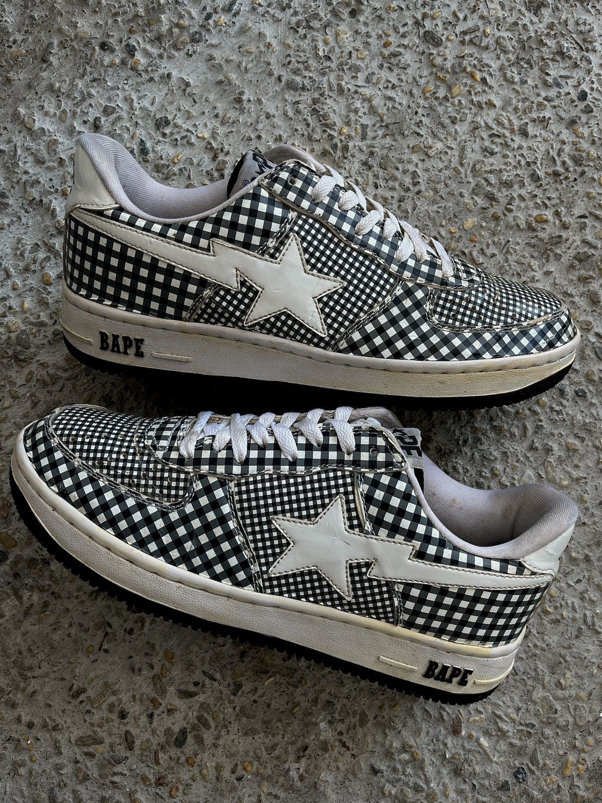 Bape ‘09 Check Print Bapesta Size US 10 / EU 43 - 6 Thumbnail