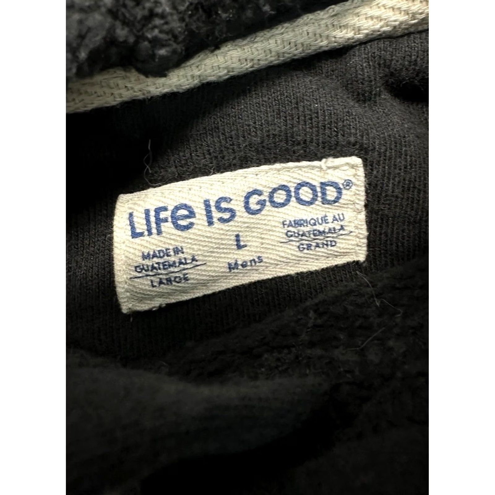 Life is Good Life is Good Hoodie Mens Large Black Fleece Pullover Ballyard Script Simply True Size US L / EU 52-54 / 3 - 5 Thumbnail