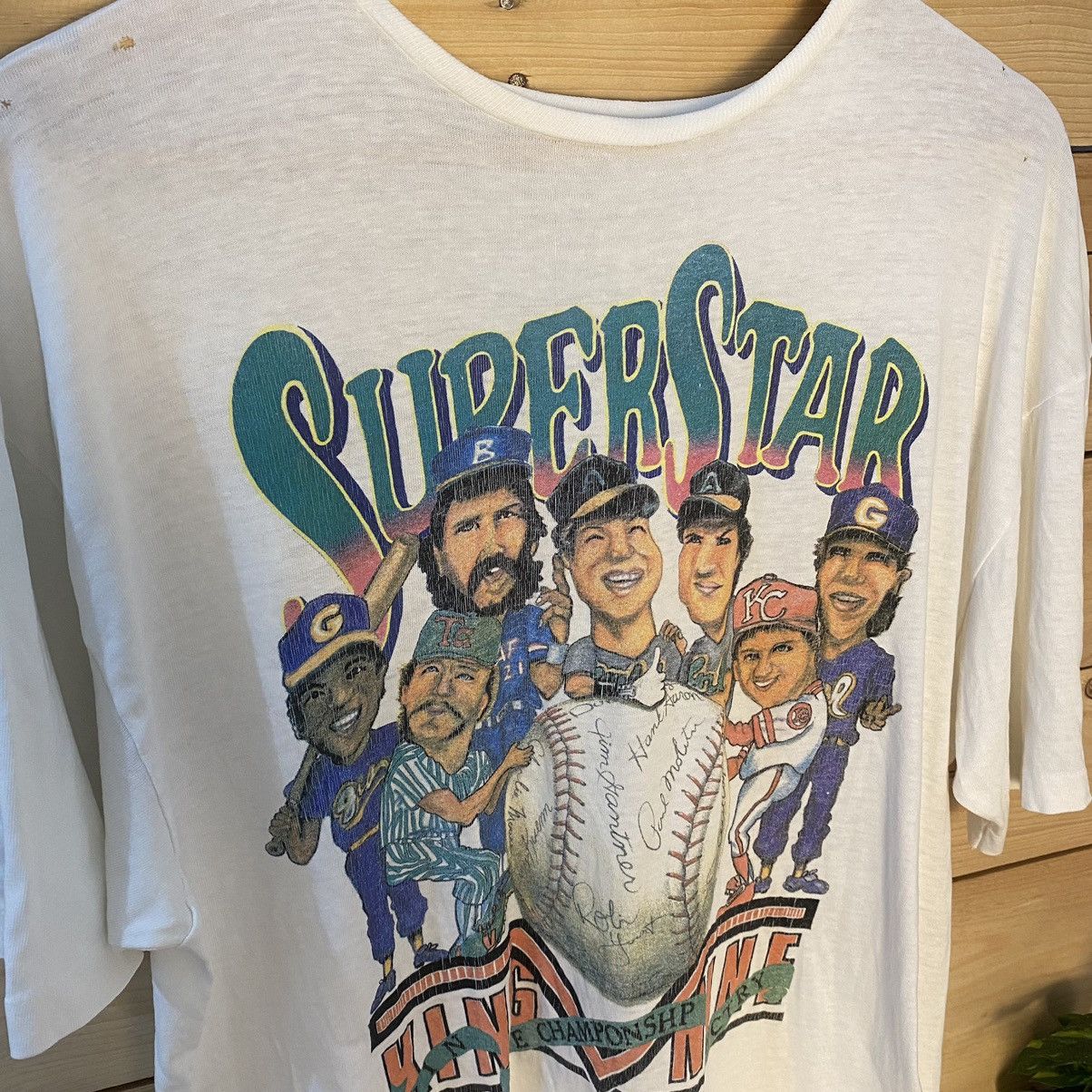 Single stich Distress Vintage 80s/90s MLB Superstar T-Shirt