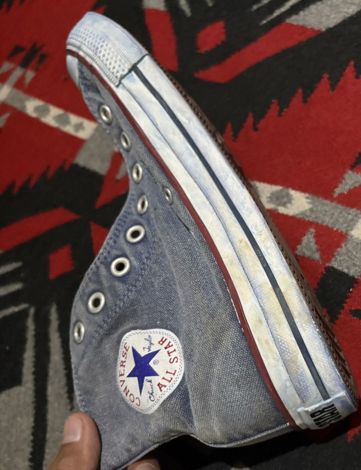 Converse Distressed Indigo Finish Hi Tops Size US 10 / EU 43 - 3 Thumbnail