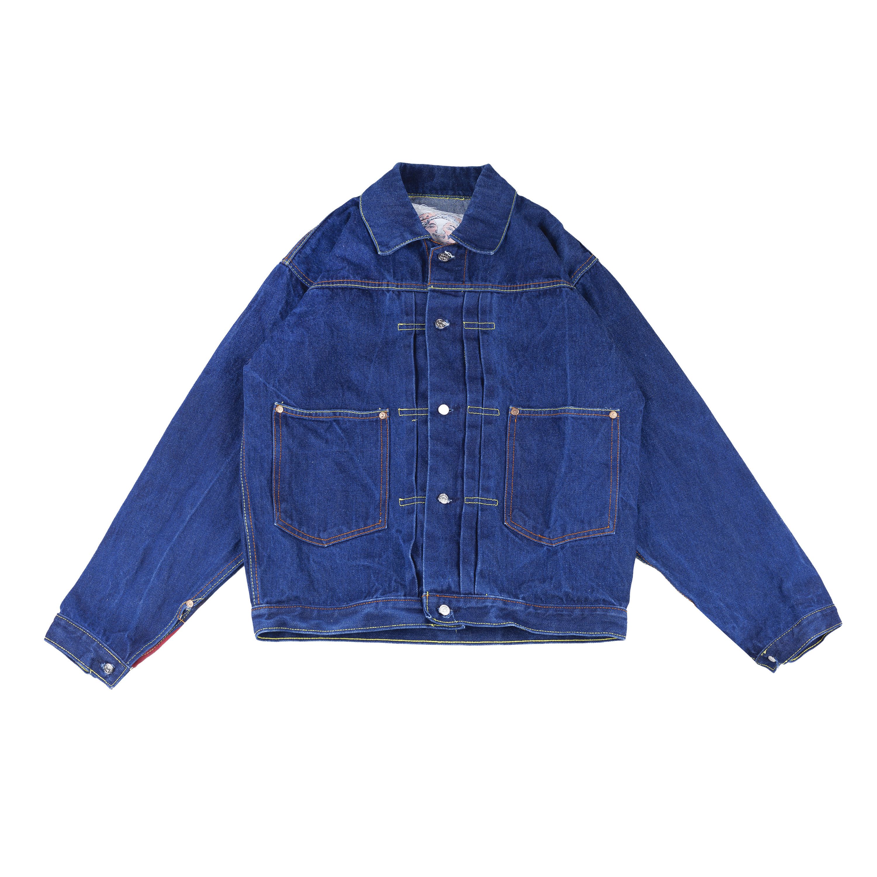 Evisu Evisu Vintage Denim Handwritten Back Logo Jacket Size US L / EU 52-54 / 3 - 2 Thumbnail
