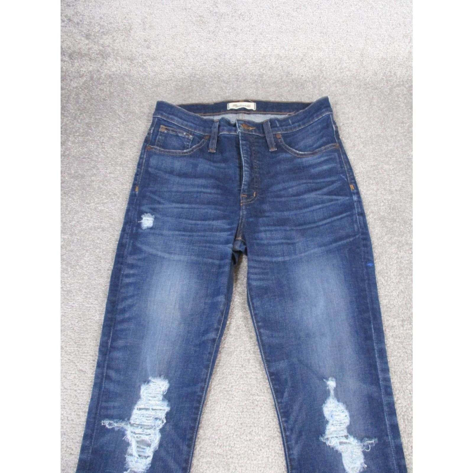 Madewell Madewell Jeans Womens 29 Dark Wash Denim Distressed Skinny Size 29" - 3 Thumbnail
