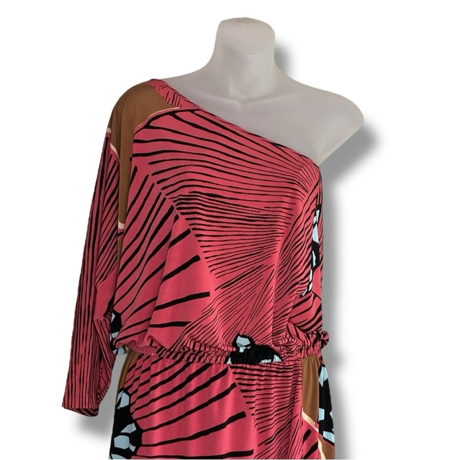 Tibi Tibi New York one shoulder dress in a graphic print Size S / US 4 / IT 40 - 3 Thumbnail