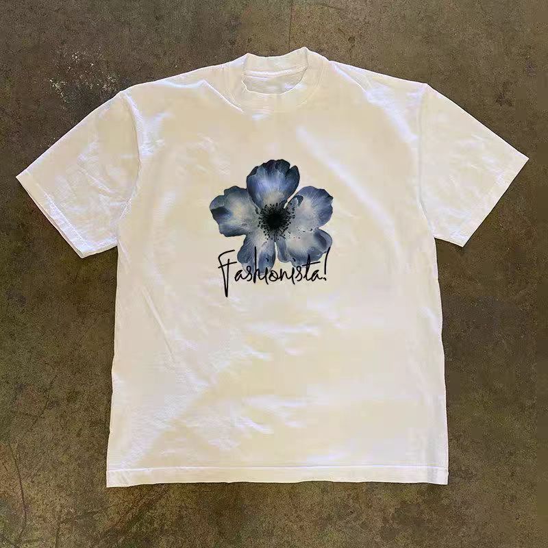 Japanese Brand White Washed Vintage Floral Print T-Shirt Size US M / EU 48-50 / 2 - 1 Thumbnail