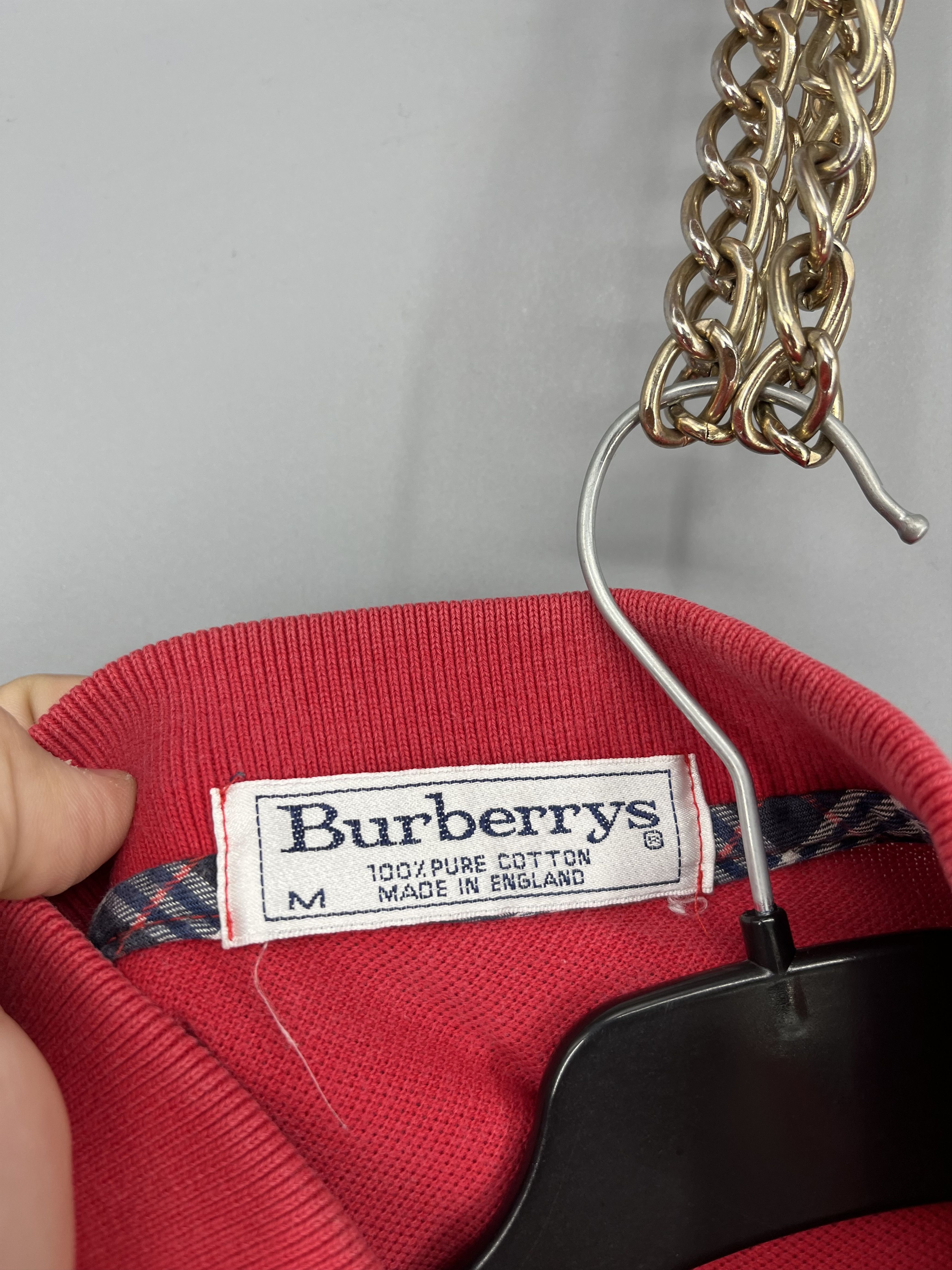 Burberry Vintage Burberry Red Polo T-Shirt Size US M / EU 48-50 / 2 - 9 Thumbnail