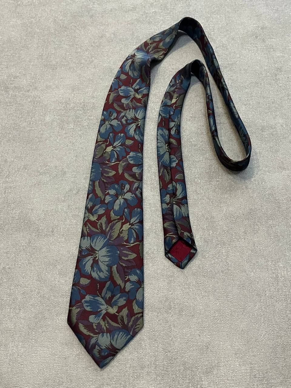 Christian Dior Monsieur Christian Dior Monsieur Flowers Red / Blue Silk Tie Size ONE SIZE - 3 Thumbnail