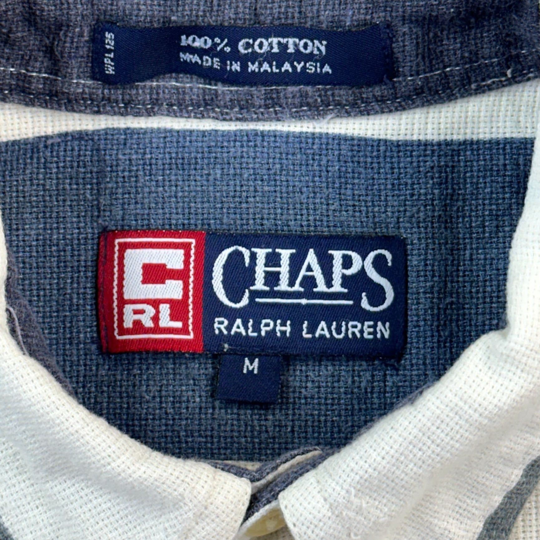 Ralph Lauren VINTAGE Chaps Ralph Lauren Shirt Mens M White Blue Gray Slub Cotton Striped Button-Up Casual Size US M / EU 48-50 / 2 - 6 Thumbnail