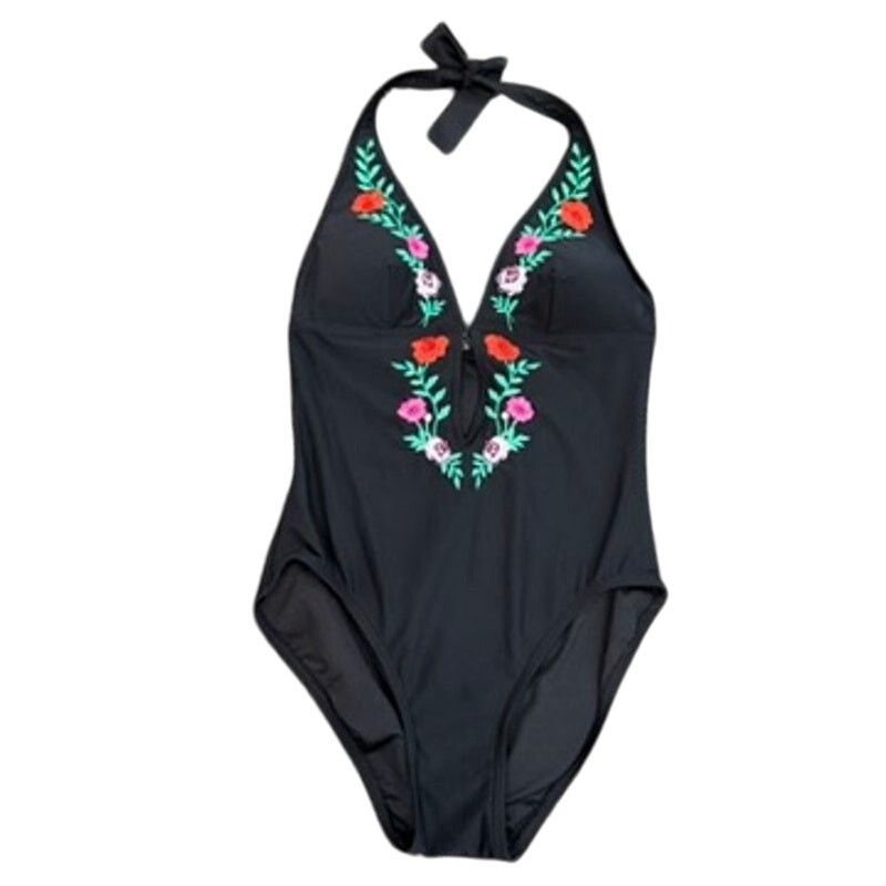 Kate Spade Kate Spade Marina Beach Halter Plunge One Piece Swimsuit, M Size ONE SIZE - 3 Thumbnail