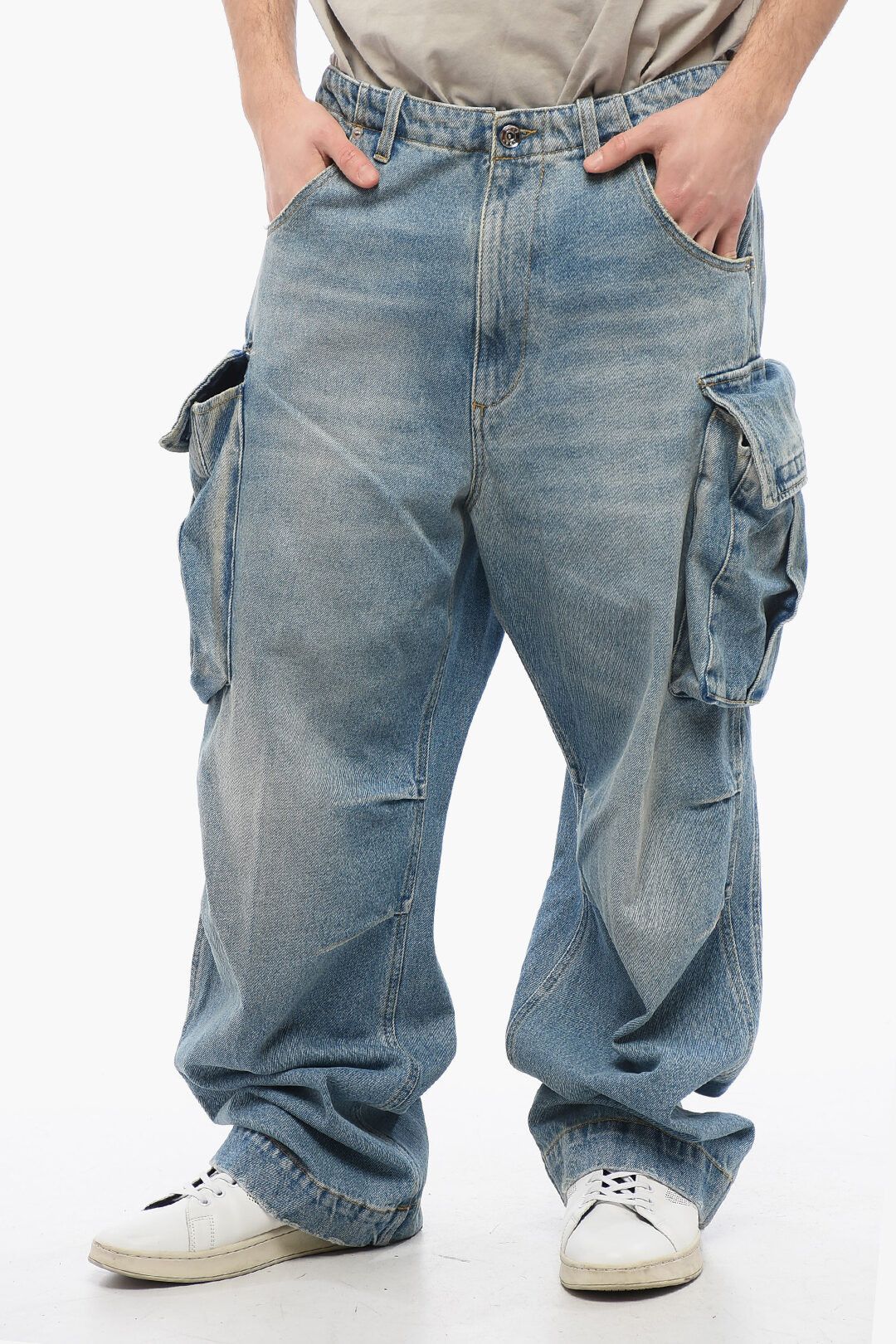 1989 STUDIO og1mm0725 Baggy Fit Cargo Jeans in Blue Size US 34 / EU 50 - 1 Thumbnail