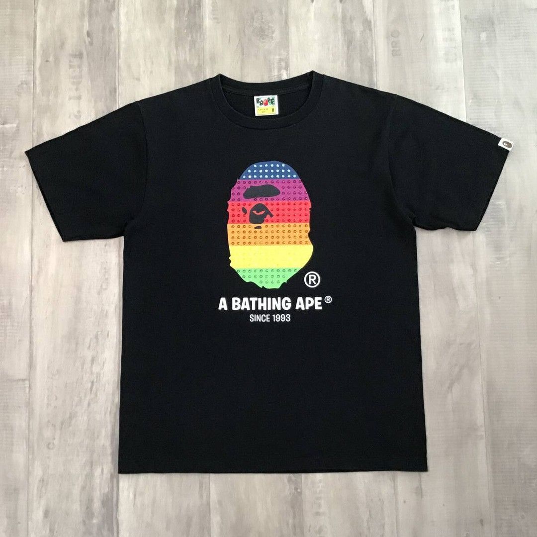 BAPE Rainbow Swarovski APE HEAD logo T-shirt a bathing ape
