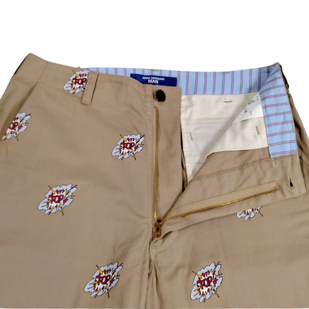 Comme des Garcons Cropped Pants Printed Pattern Cotton Beige Size US 34 / EU 50 - 4 Thumbnail