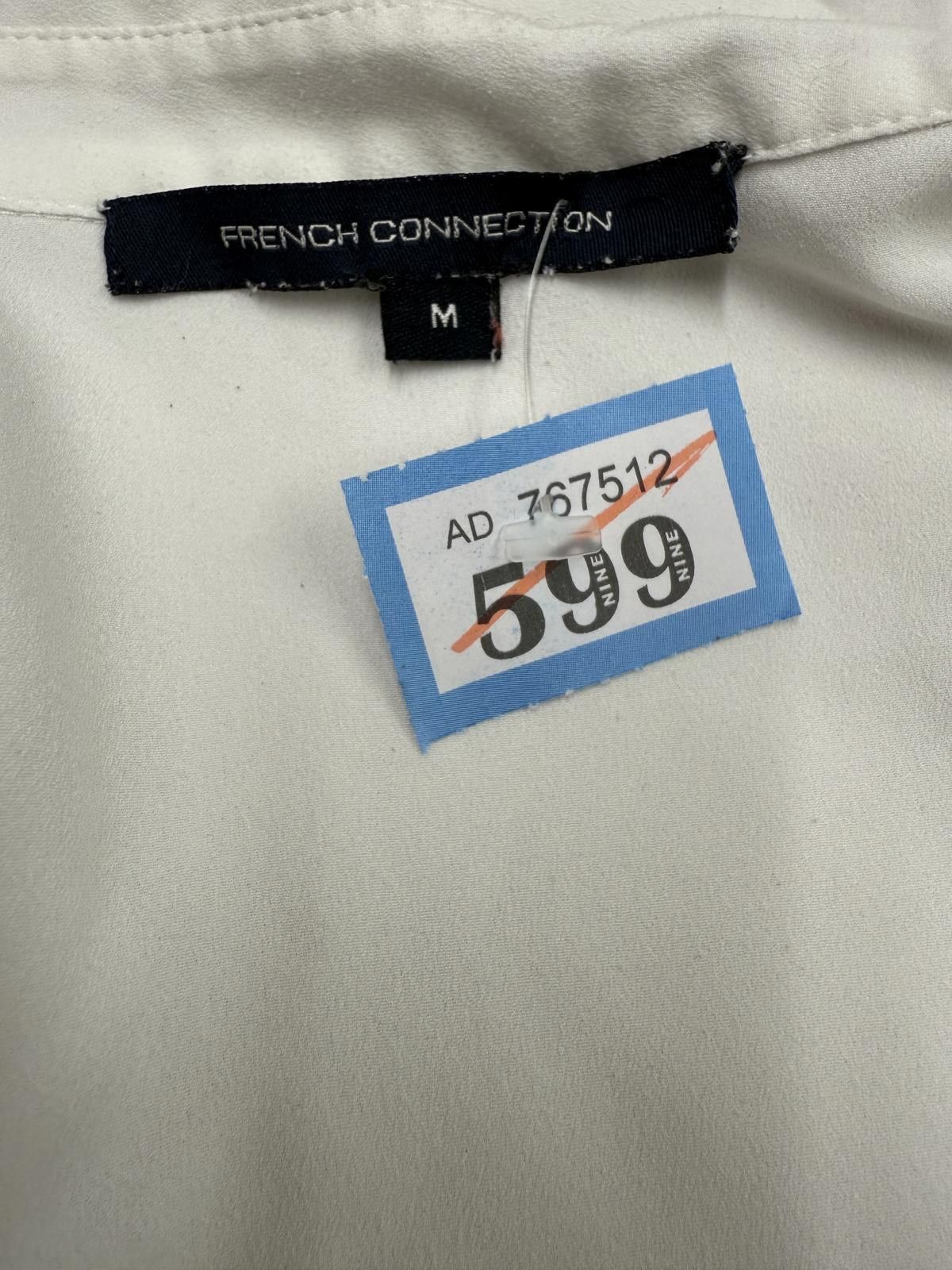 French Connection French Connection White Short Sleeve Open Front Blouse Top M Size M / US 6-8 / IT 42-44 - 2 Thumbnail