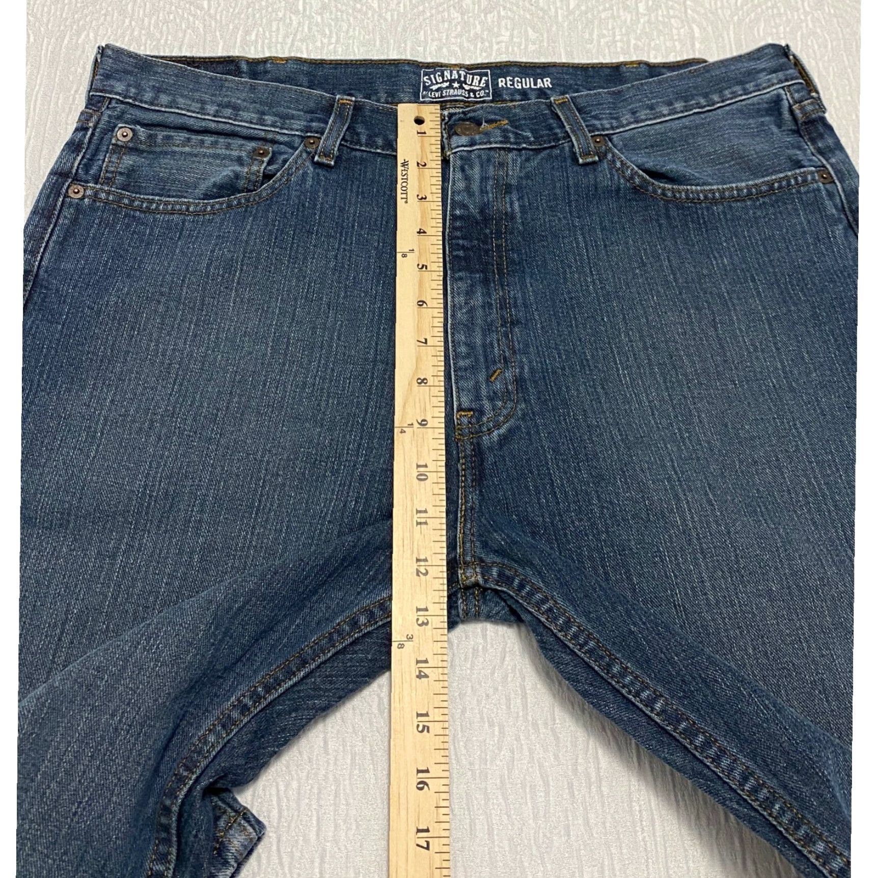 CO Signature Levi Strauss & Co Mens Jeans Regular Fit Blue Size 36x30 Size US 36 / EU 52 - 7 Thumbnail