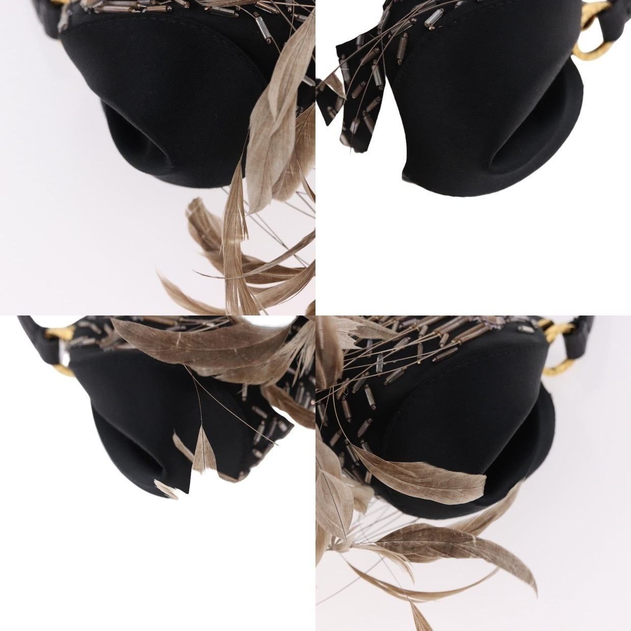 Bvlgari Bvlgari Feather Handbag Black Silk Size ONE SIZE - 13 Thumbnail