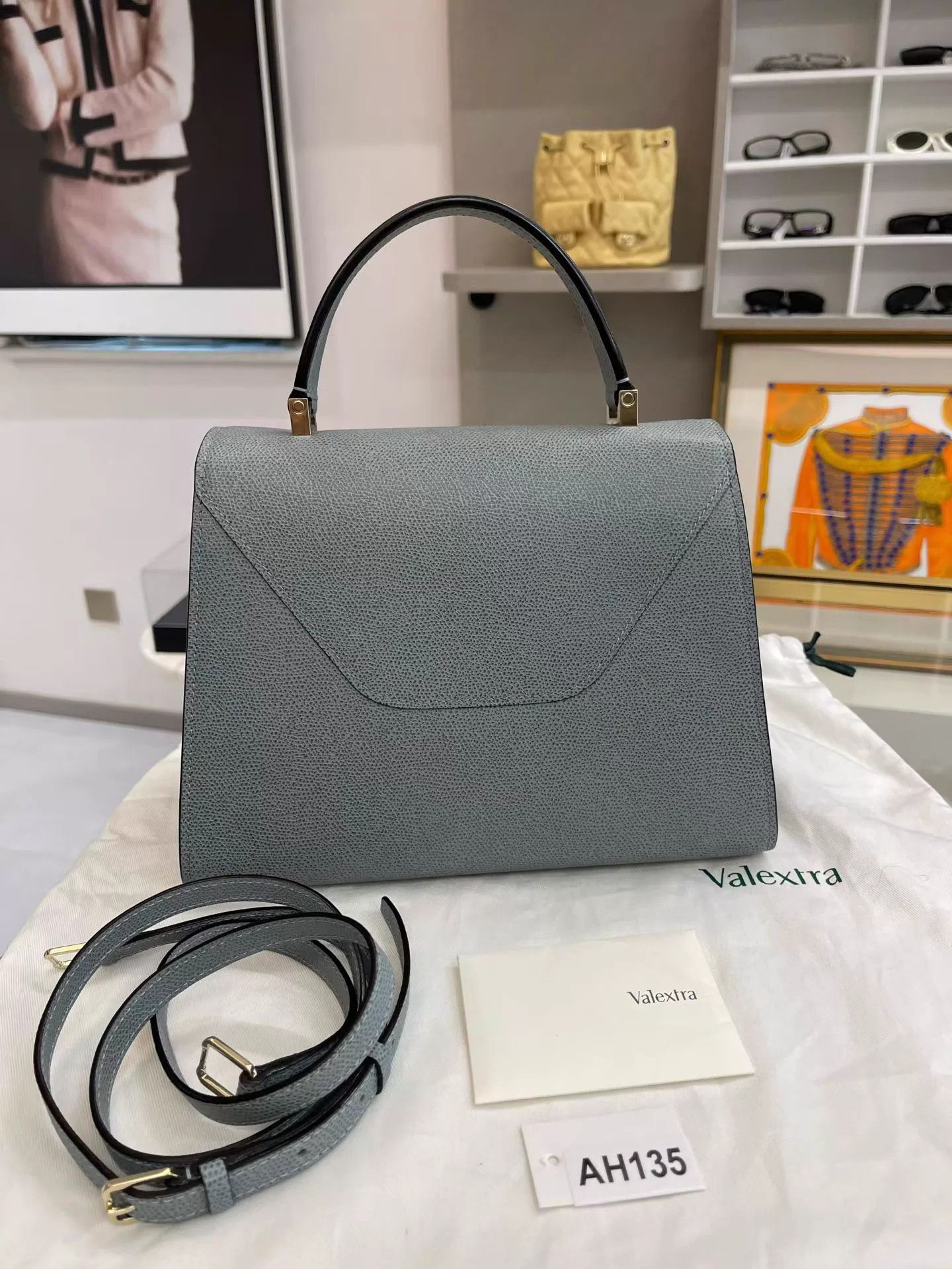 Valextra Valextra lside26 haze blue top/shoulder bag mint 26*18*12 Size ONE SIZE - 4 Thumbnail