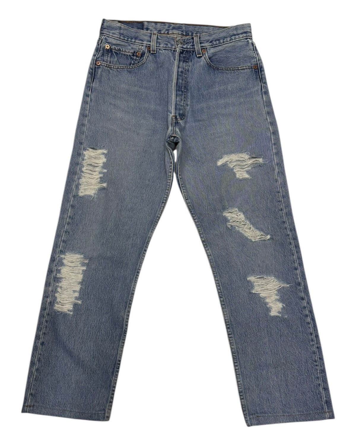 Kapital Vintage Levis 501 Made in Mexico Distressed Denim Jeans Size 30" / US 8 / IT 44 - 7 Thumbnail