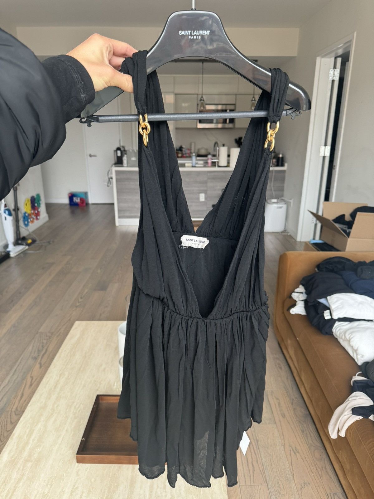 image of YVES Saint Laurent Dress in Black, Women's (Size Small)