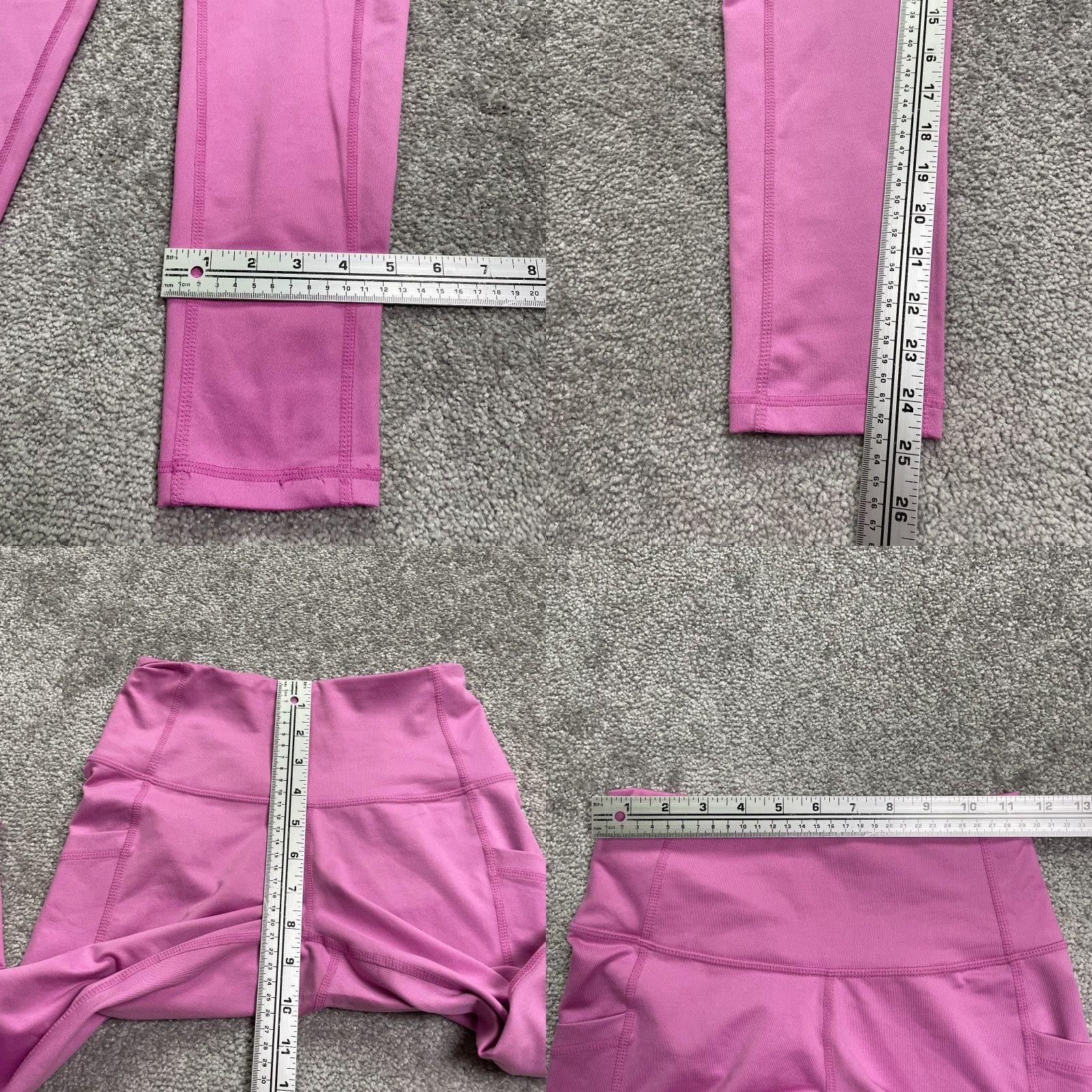 Vintage Z by Zella Compression Leggings Women XS Pink Pocket Athletic Active Gym 23x24.5 Size 26" / US 2 / IT 38 - 8 Thumbnail