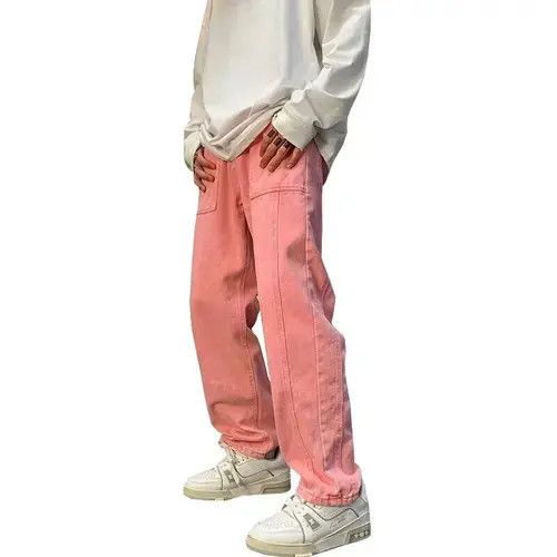 Other Classic Style Pink Straight Denim Trousers Size US 30 / EU 46 - 4 Thumbnail