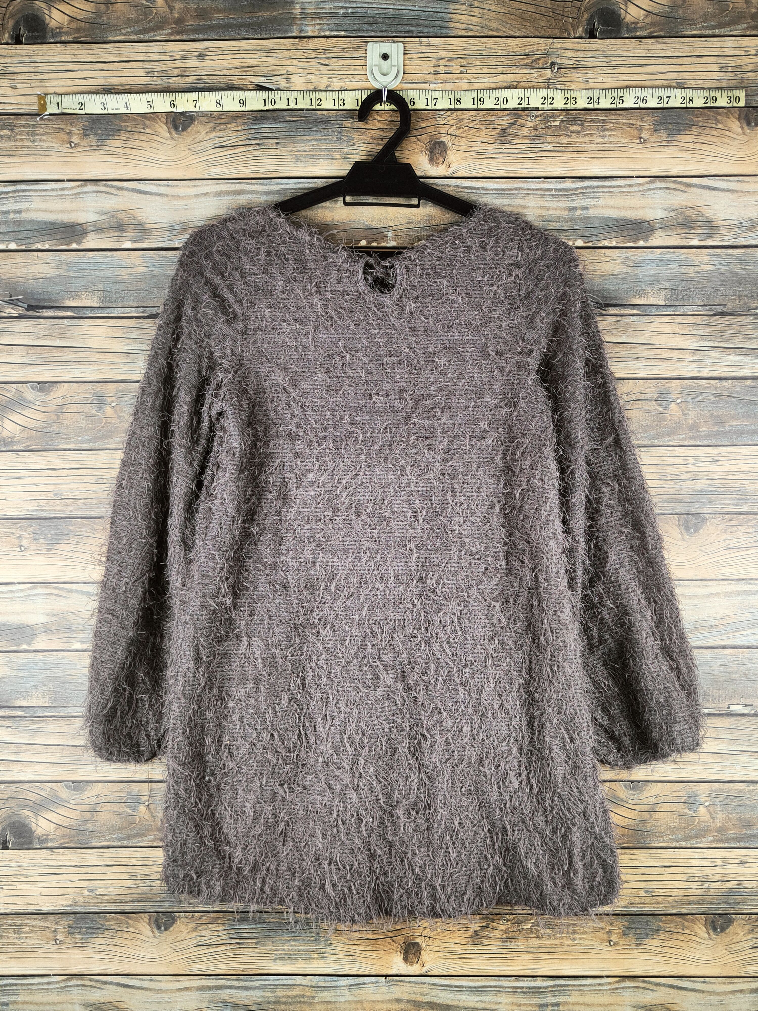 Japanese Brand DL Apple Butter Brown Fur Mohair Knitwear #46-463 Size S / US 4 / IT 40 - 7 Thumbnail