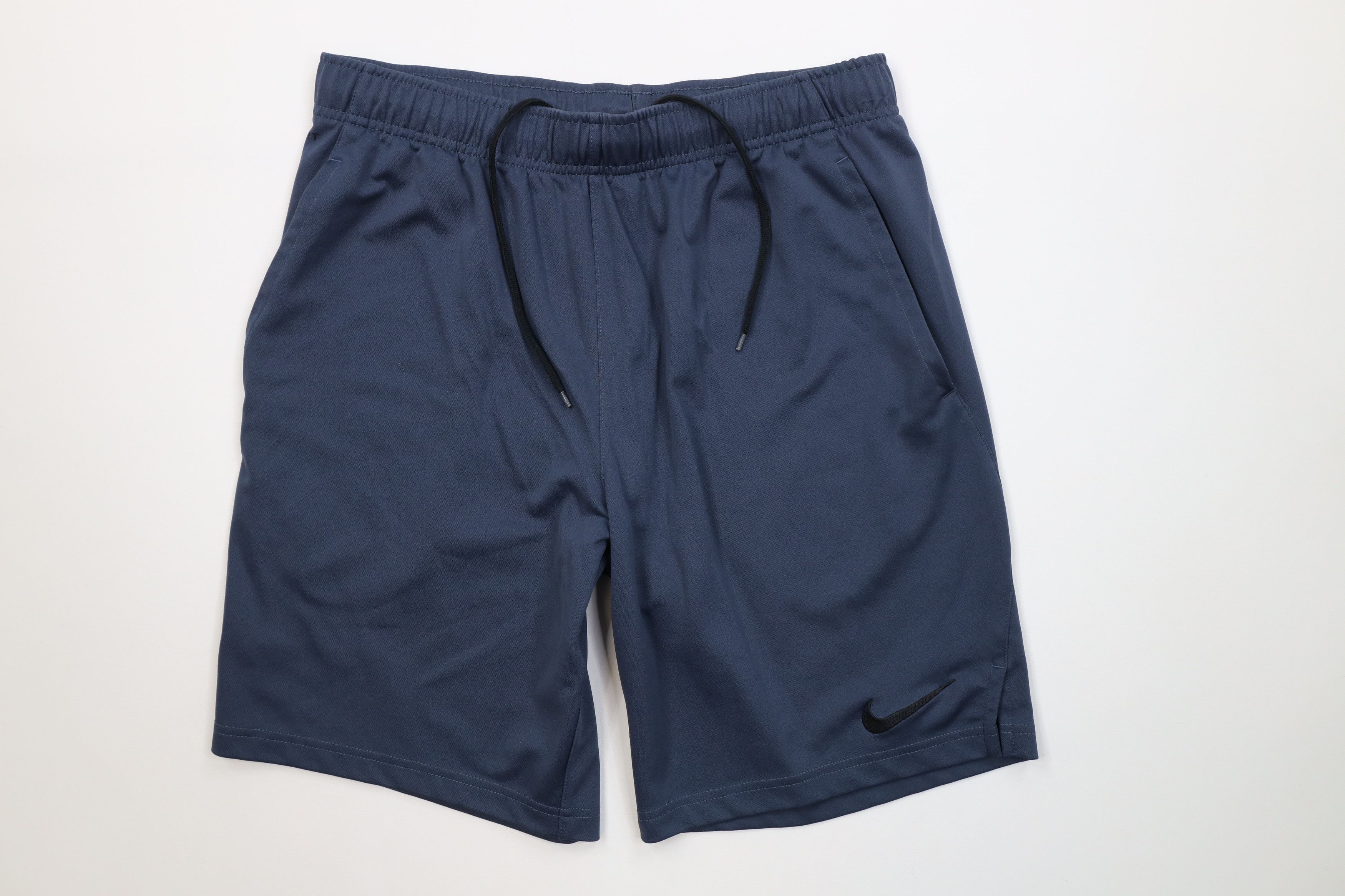 Nike Vintage Y2K Nike Big Swoosh Knit Training Shorts Steel Blue Size US 34 / EU 50 - 1 Thumbnail