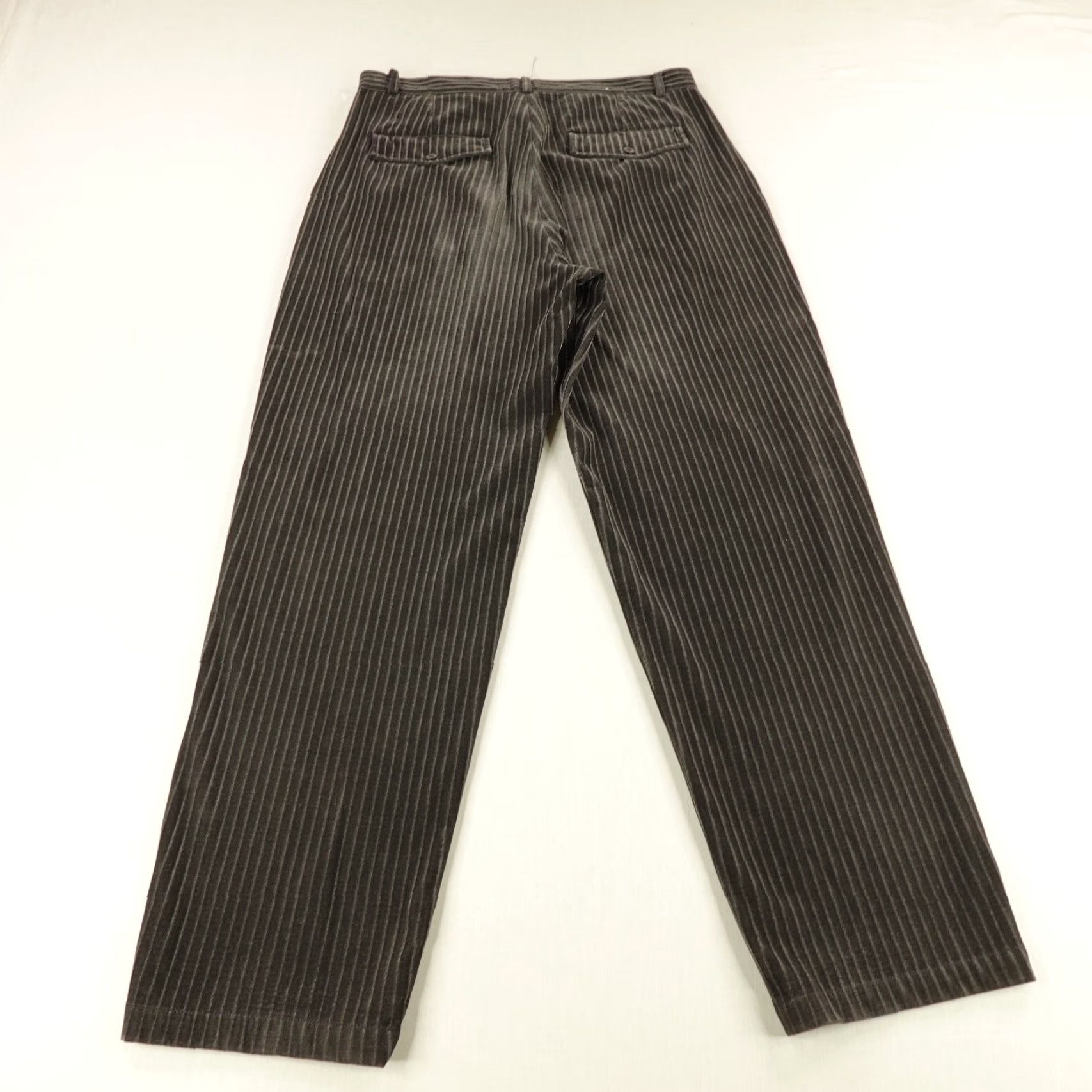 Velour Vintage Godbody Pants Men 34 Brown Velour Corduroy Cords Pleated Chino Baggy Y2K Size US 35 - 4 Thumbnail