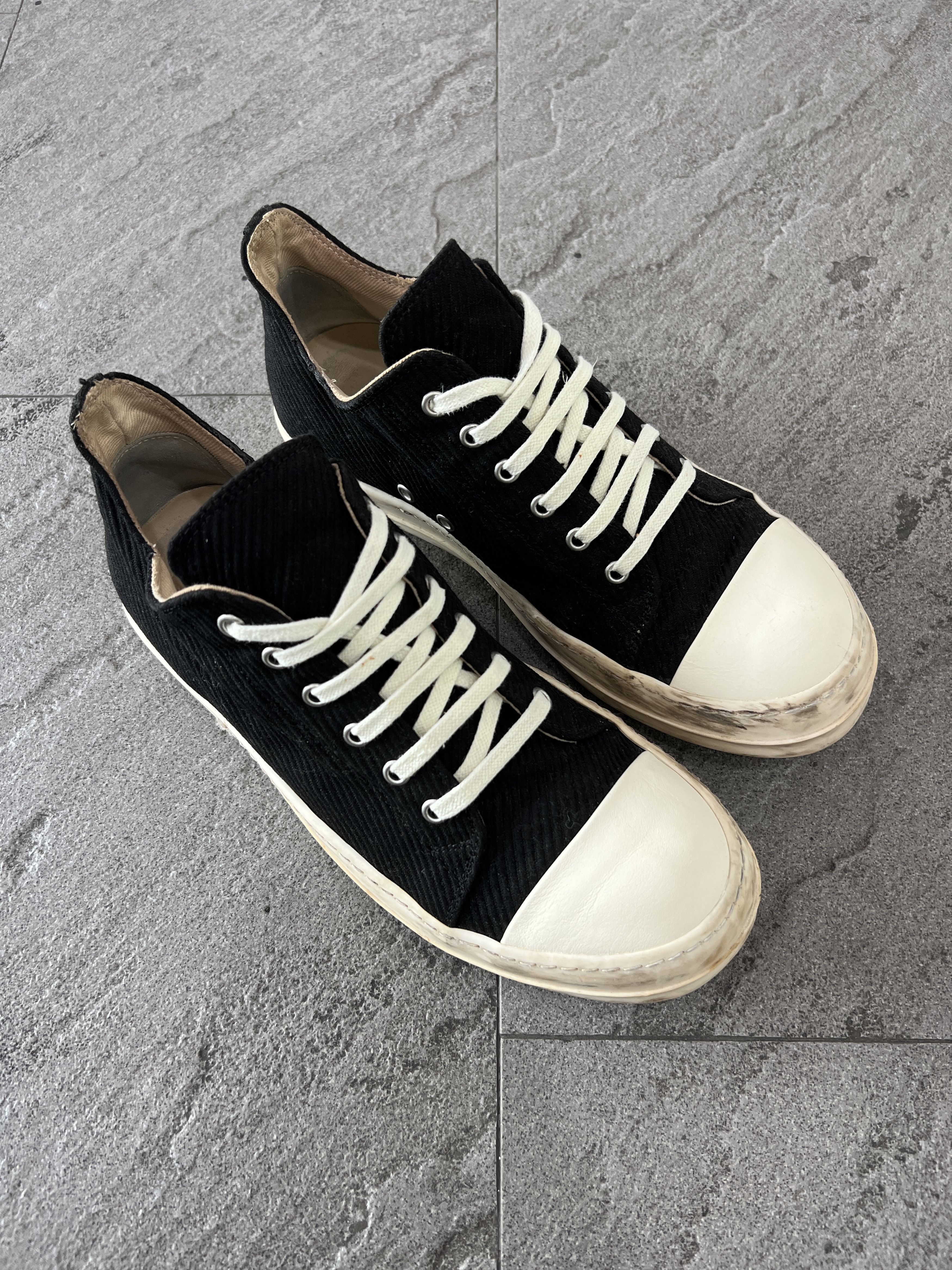 Rick Owens Drkshdw Rick Owens DRKSHDW Low Ramones Canvas Black Size US 9 / EU 42 - 4 Thumbnail