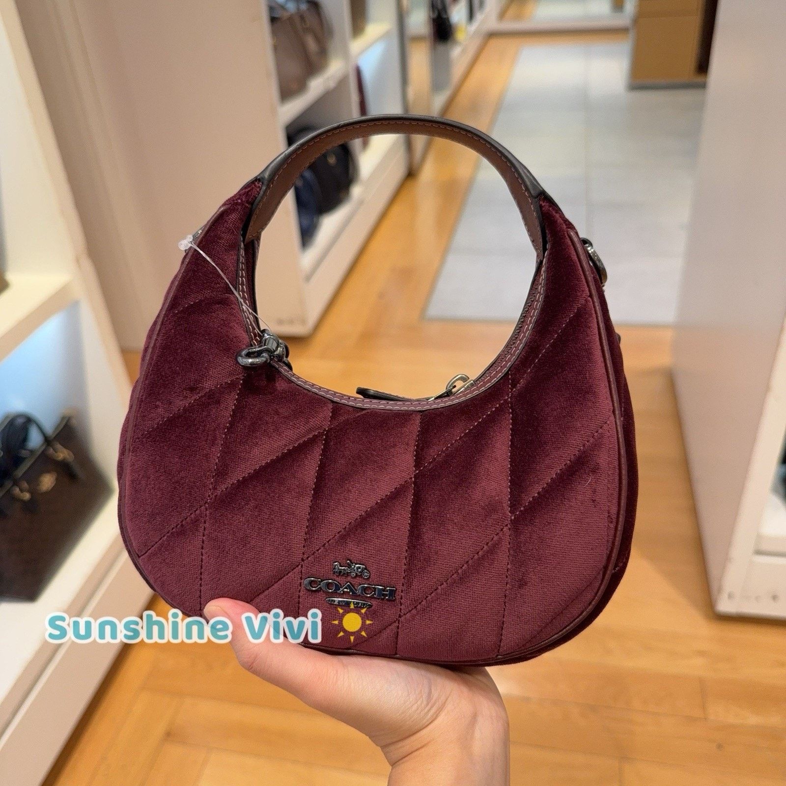 Coach NWT Coach Carmen Mini Crossbody Bag Quilting CCE61 Burgundy Size ONE SIZE - 1 Thumbnail