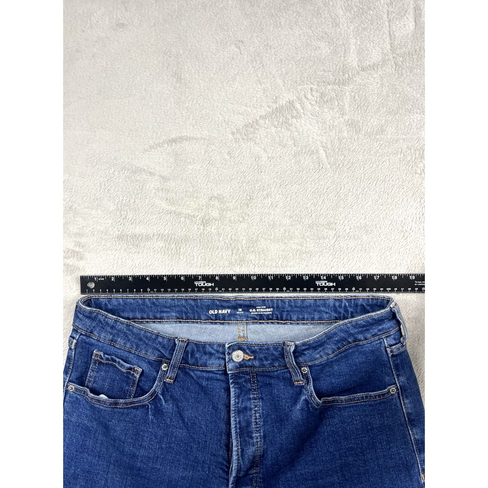 Old Navy Old Navy Womens Slim Jeans Straight Hi-Rise Med Denim 16P Blue Petite Slim Pockets 25in Inseam Womens Jeans Size 38" / US 16 / IT 52 - 5 Thumbnail