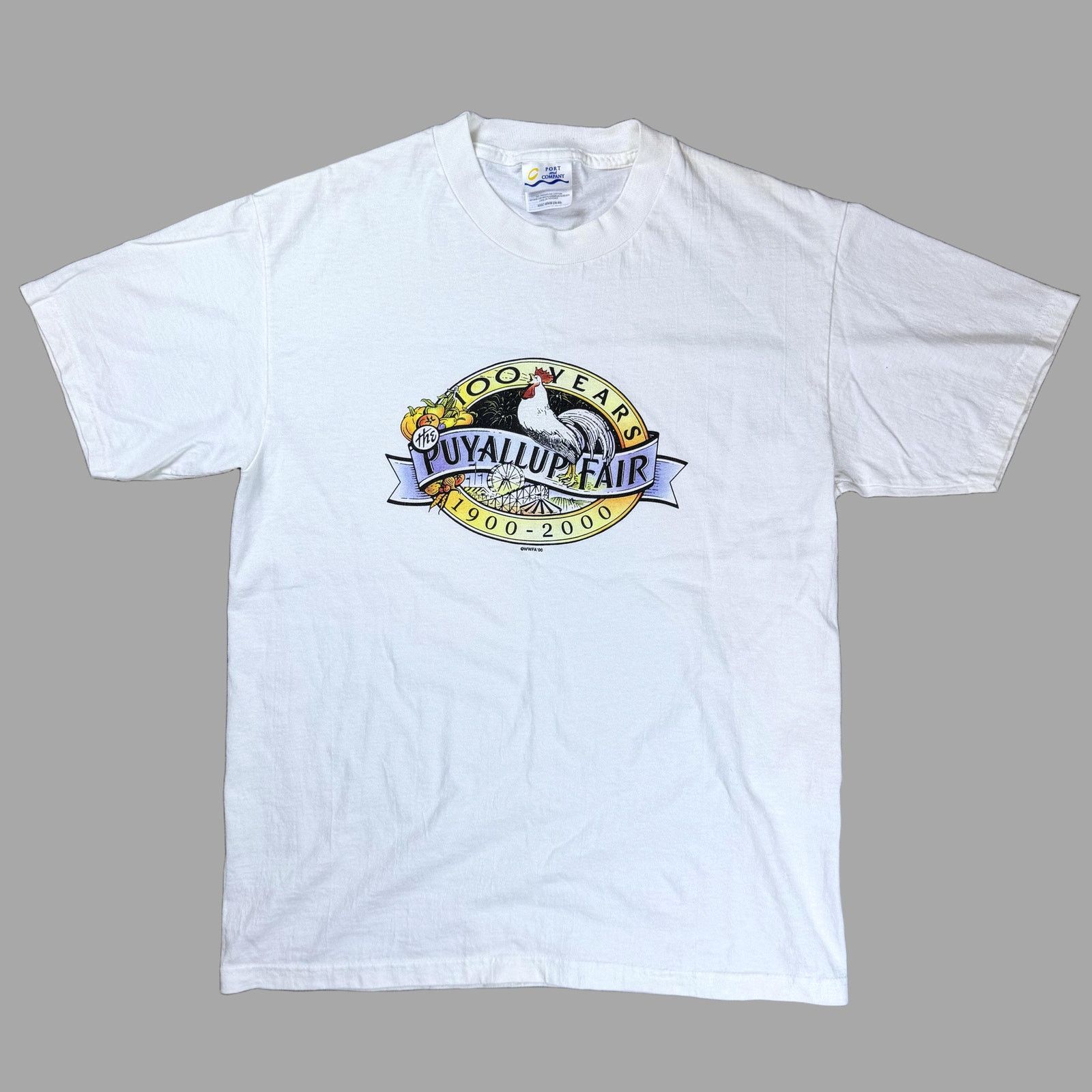 Port & Company Vintage 2000 Puyallup Fair 100 Years T-Shirt XL White Size US XL / EU 56 / 4 - 2 Thumbnail