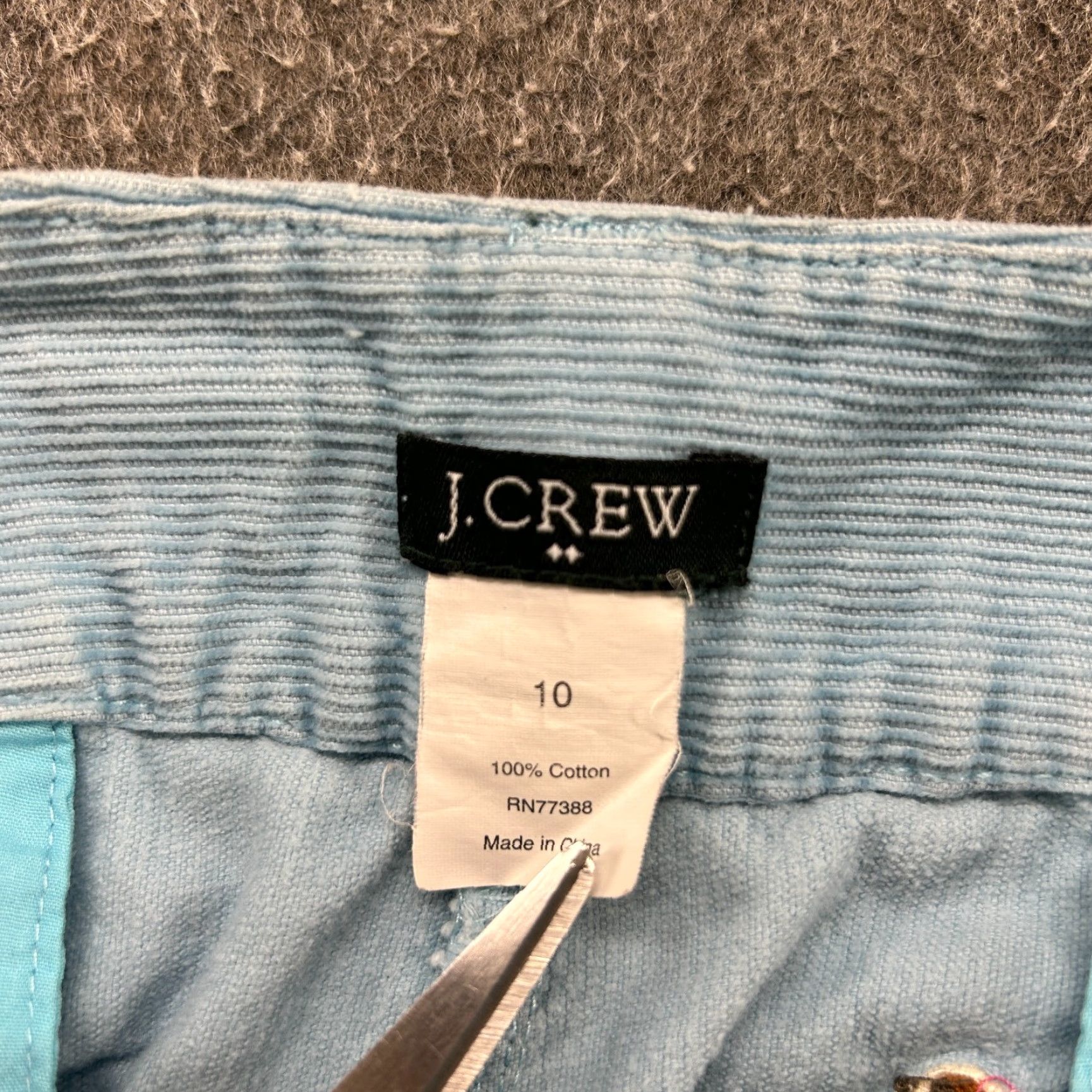 J.Crew J Crew Skirt Womens 10 Blue Short Corduroy Dog AOP Flat Front Cotton Preppy Size 32" / US 10 / IT 46 - 3 Thumbnail