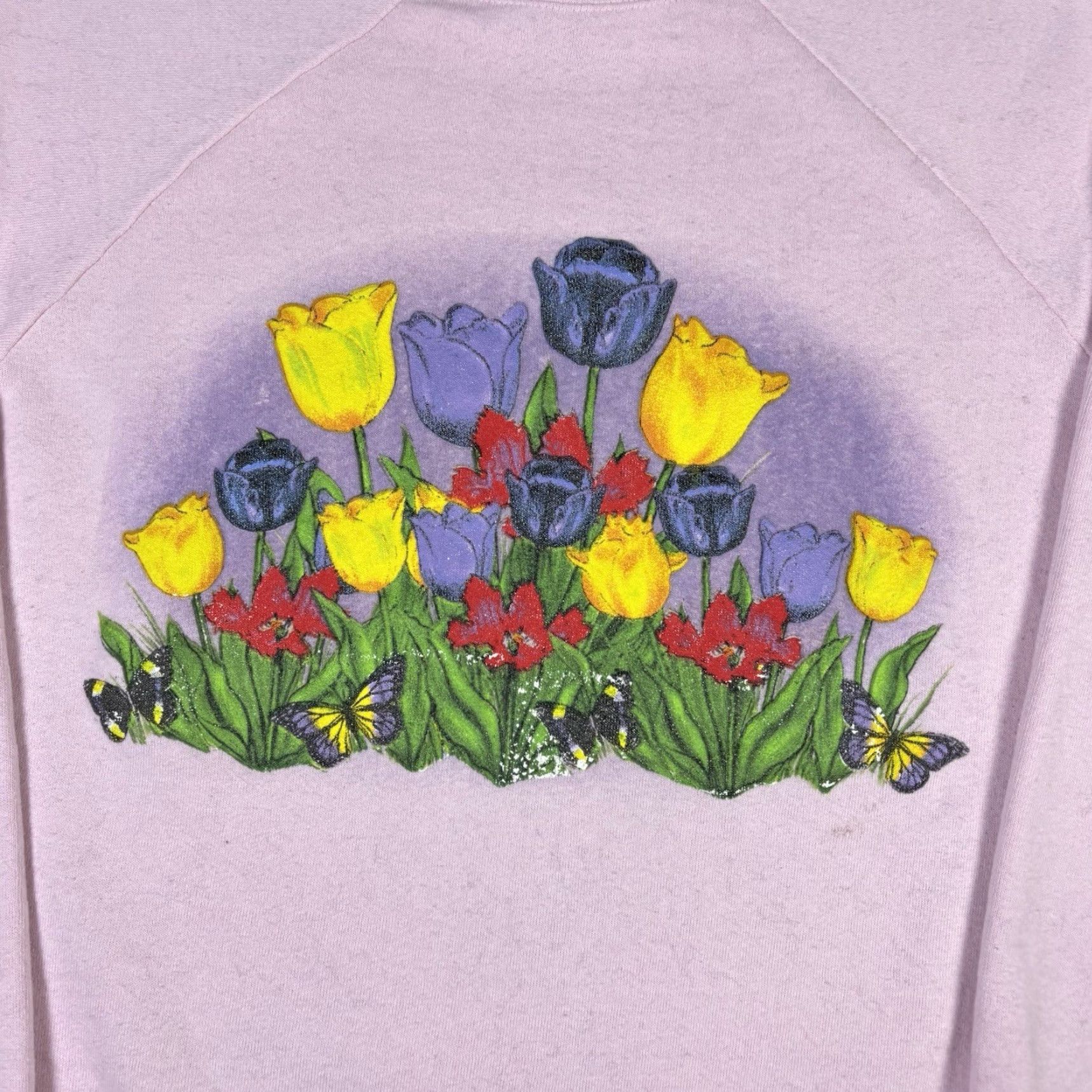 Sunflower VINTAGE Pink Flower Raglan Sweatshirt Crewneck Women’s XL 90s Nature Size XL / US 12-14 / IT 48-50 - 6 Thumbnail