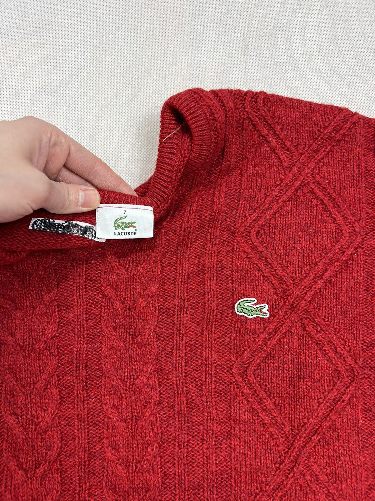 Lacoste × Vintage Baggy Sweater Lacoste vintage braid boxy fit 63x72 cm wool Size US XL / EU 56 / 4 - 4 Thumbnail