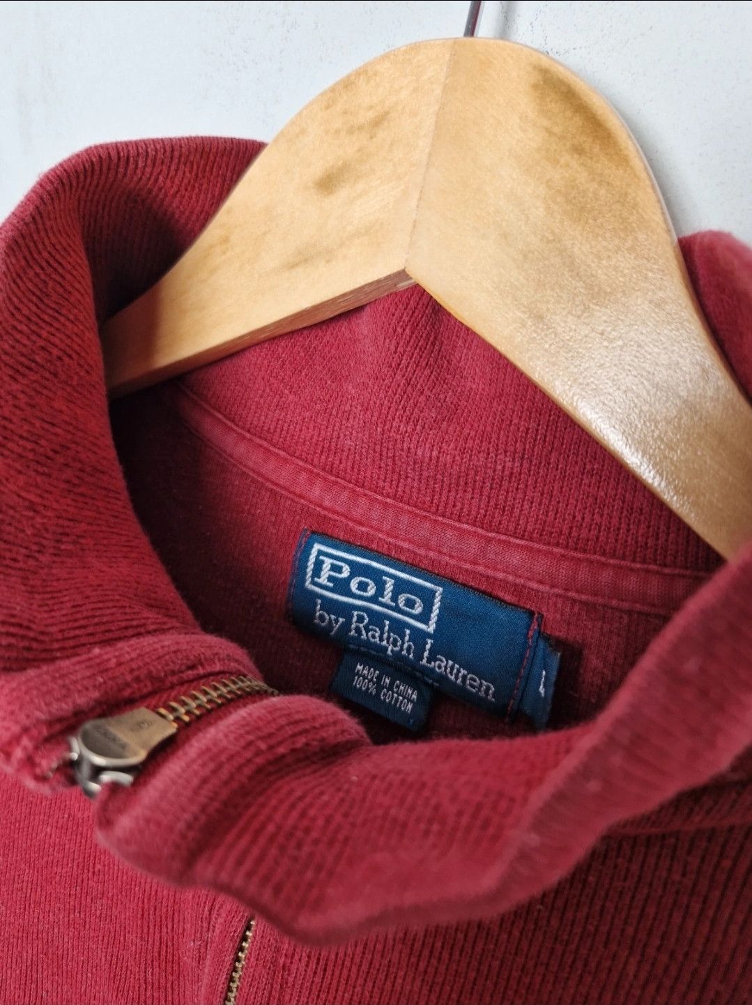 Polo Ralph Lauren Polo Ralph Lauren vintage burgundy halfzip sweatshirt Size US L / EU 52-54 / 3 - 4 Thumbnail