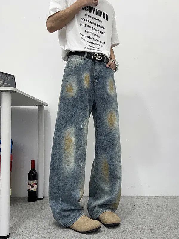 Japanese Brand Retro loose straight leg high street jeans Size US 32 / EU 48 - 5 Thumbnail