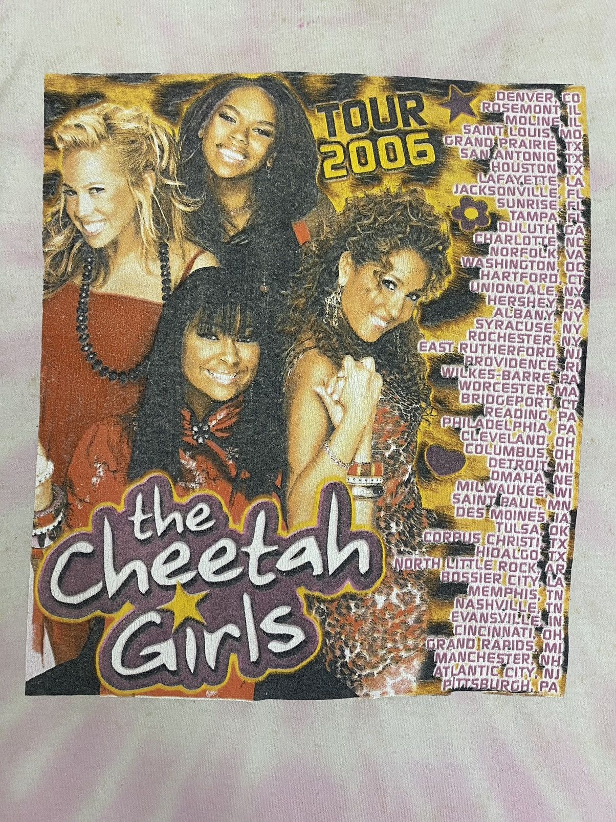 Band Tees The Cheetah Girl Band Y2k Tour Tee Art Tie Dye Dirty Thrash Size US S / EU 44-46 / 1 - 9 Thumbnail