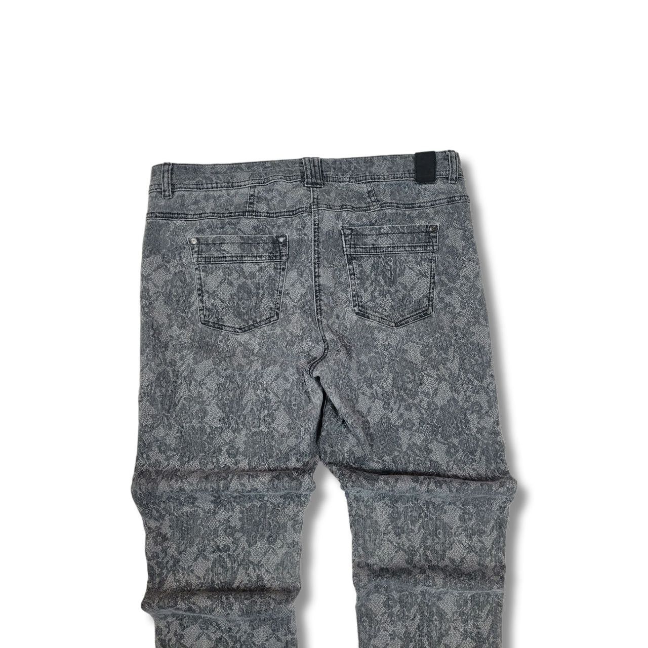 Japanese Brand BONITA DENIM Women's Gray Cotton Printed Jeans W34 L30 Size 34" / US 12 / IT 48 - 6 Thumbnail