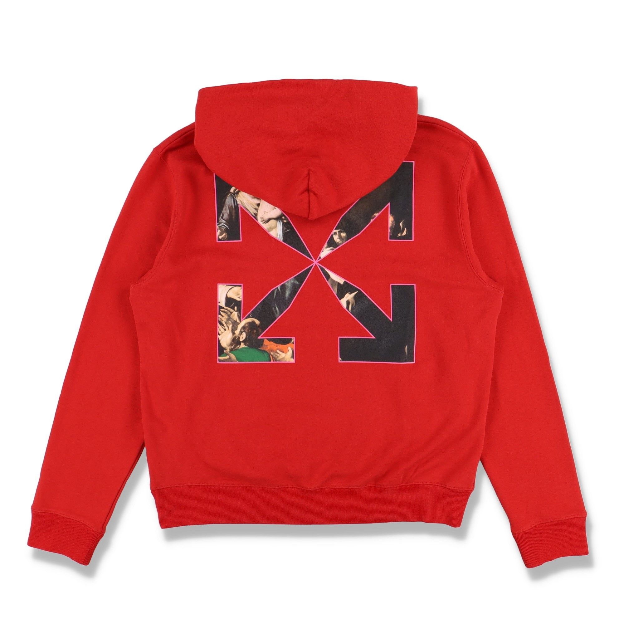 Off-White Red Sprayed Caravaggio Arrows Hoodie Size XXL / US 16-18 / IT 52-54 - 5 Thumbnail