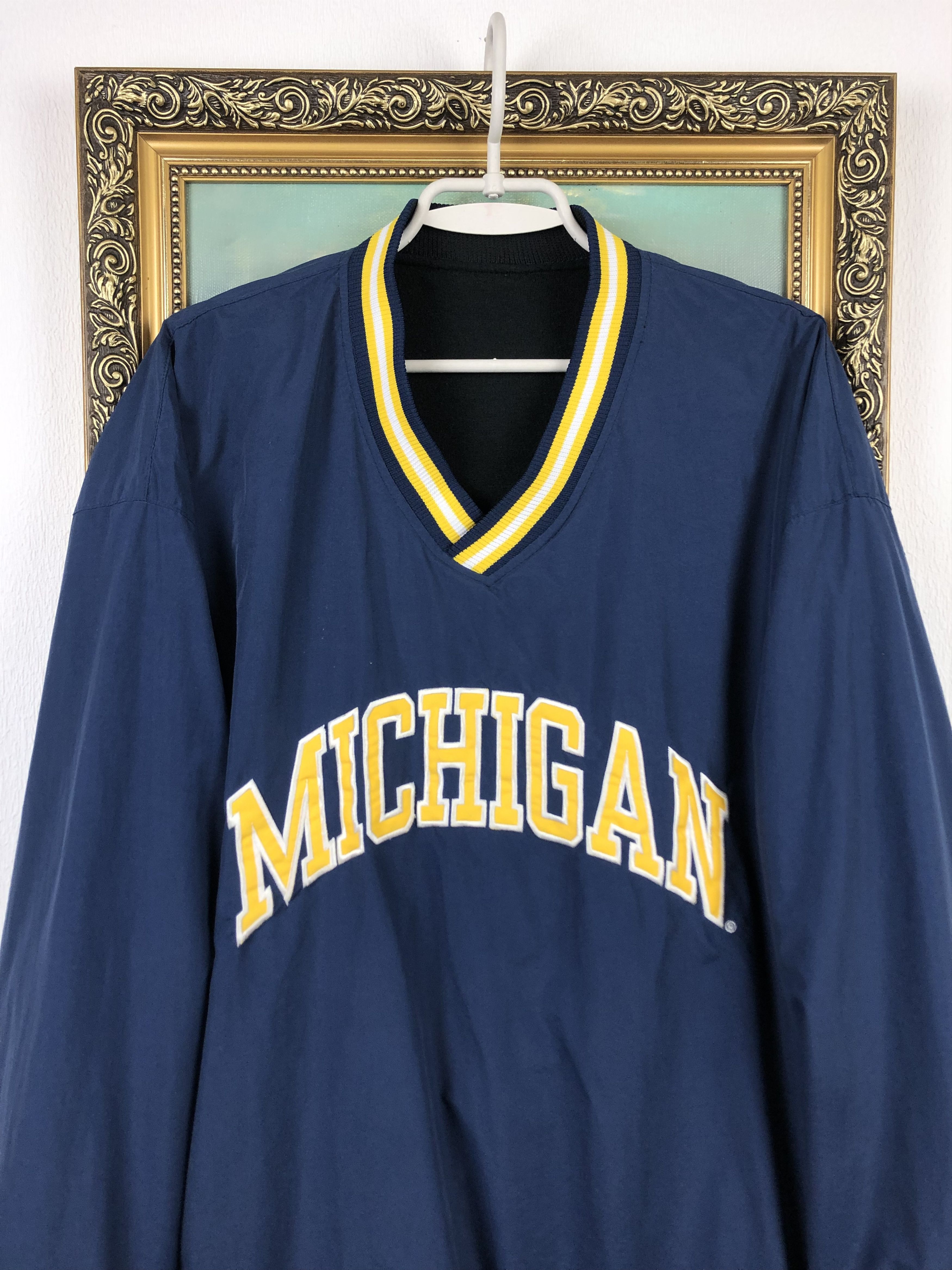Starter Vintage Michigan Wolverines Jacket Sweatshirt Reversible Size US L / EU 52-54 / 3 - 2 Thumbnail